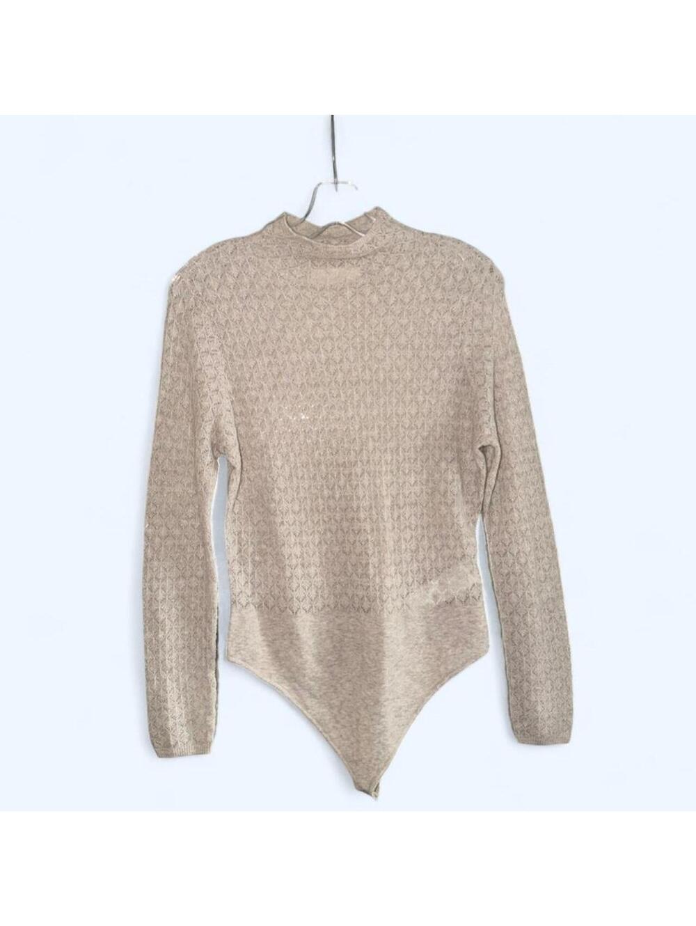 Abercrombie & Fitch cream merino wool blend bodysuit Size L